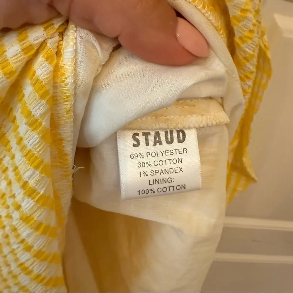Staud Panier Dress Yellow Gingham